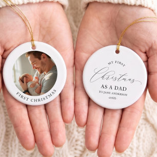 My First Christmas as a Dad One Photo Father Ceramic Tree Decoration