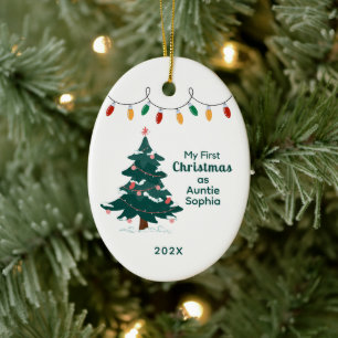 My First Christmas as Auntie Personalized Ceramic Tree Decoration