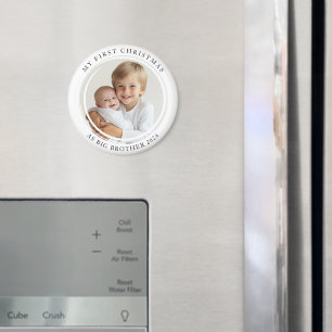 My first Christmas As Big Brother Custom Photo Magnet