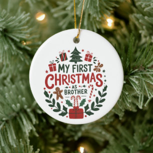My First Christmas As Brother Family Matching Ceramic Tree Decoration