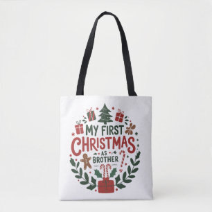 My First Christmas As Brother Family Matching  Tote Bag