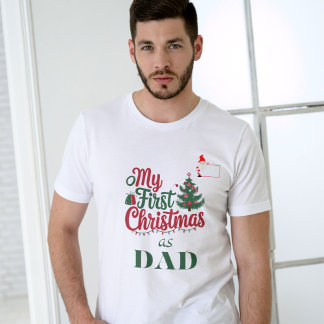 My First Christmas as Dad custom name family T-Shirt