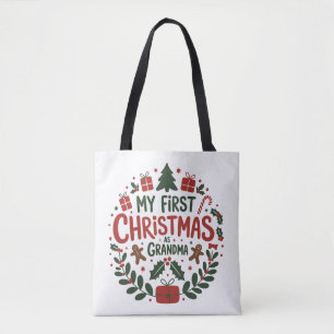 My First Christmas As Grandma Family Matching  Tote Bag