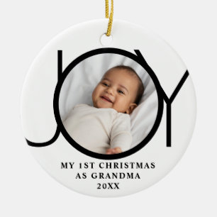 My First Christmas As Grandma Joy Photo Ceramic Tree Decoration