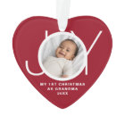 My First Christmas As Grandma Photo Red