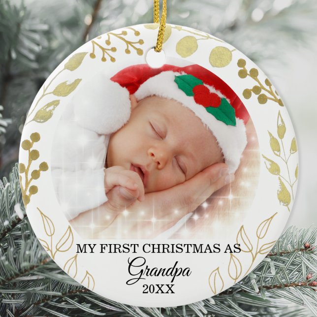 My First Christmas As Grandpa Photo  Ceramic Tree Decoration (Creator Uploaded)