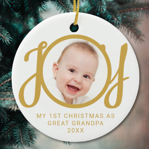 My First Christmas As Great Grandpa Photo Ceramic Tree Decoration