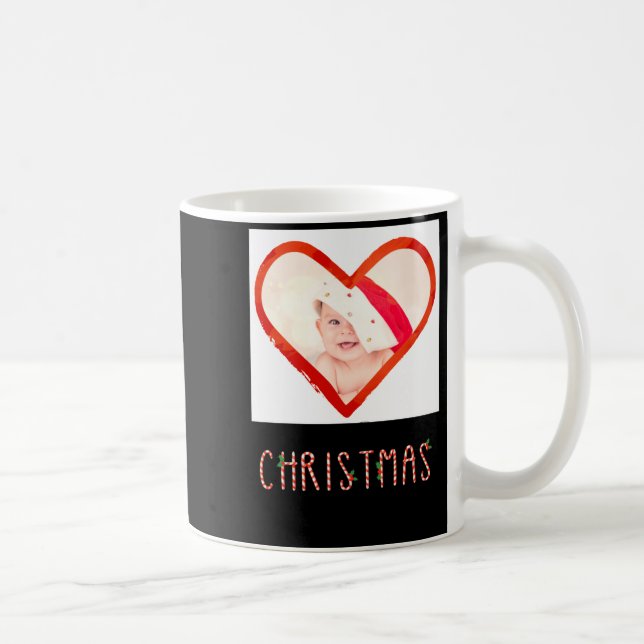 My First Christmas As Mom Love Heart Baby Photo  Coffee Mug (Right)