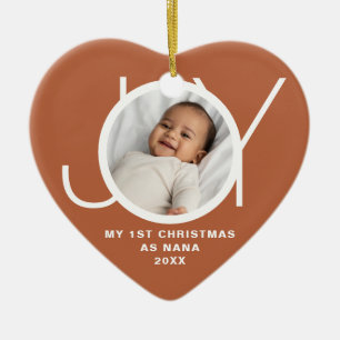 My First Christmas As Nana Photo Terracotta Ceramic Tree Decoration
