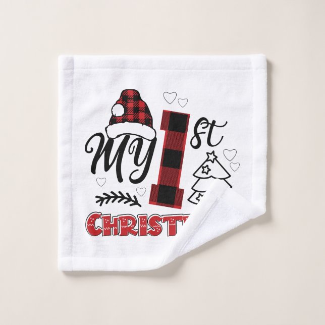 My First Christmas baby 1st Xmas Wash Cloth (Wash Cloth)