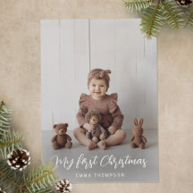 My First Christmas Baby 4 Photo  Modern Minimalist