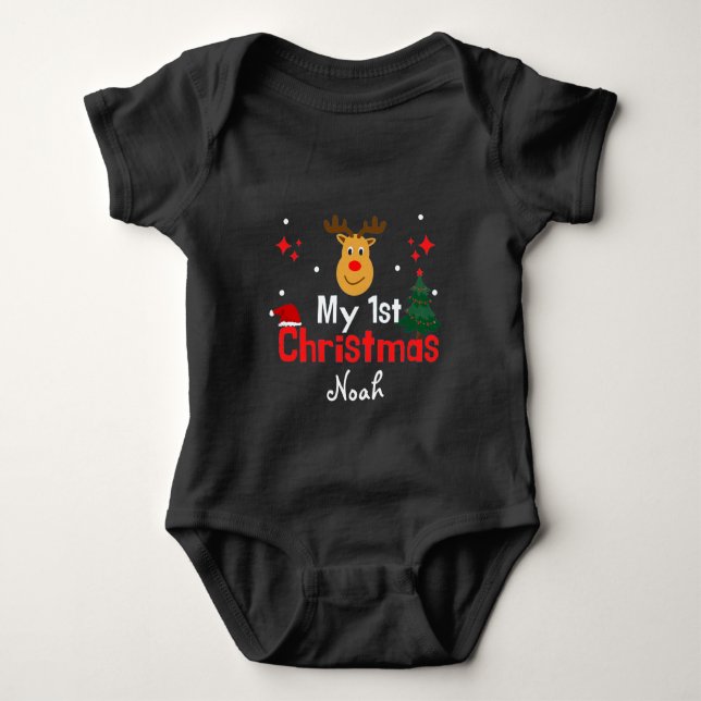 My First Christmas Baby Bodysuit (Front)