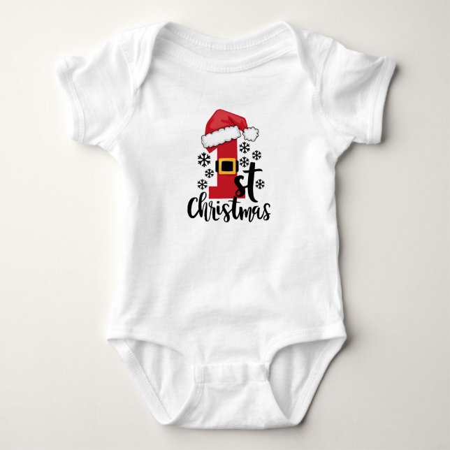 My First Christmas Baby Bodysuit (Front)
