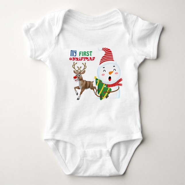 My first Christmas Baby Bodysuit  (Front)