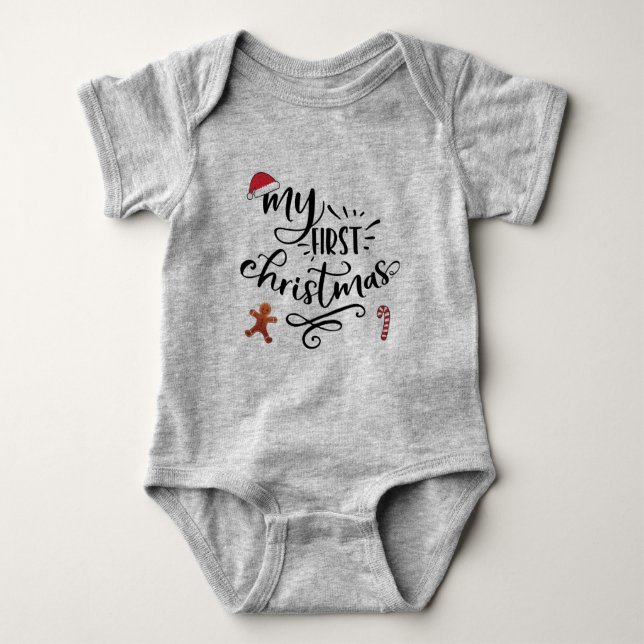 My First Christmas Baby Bodysuit (Front)