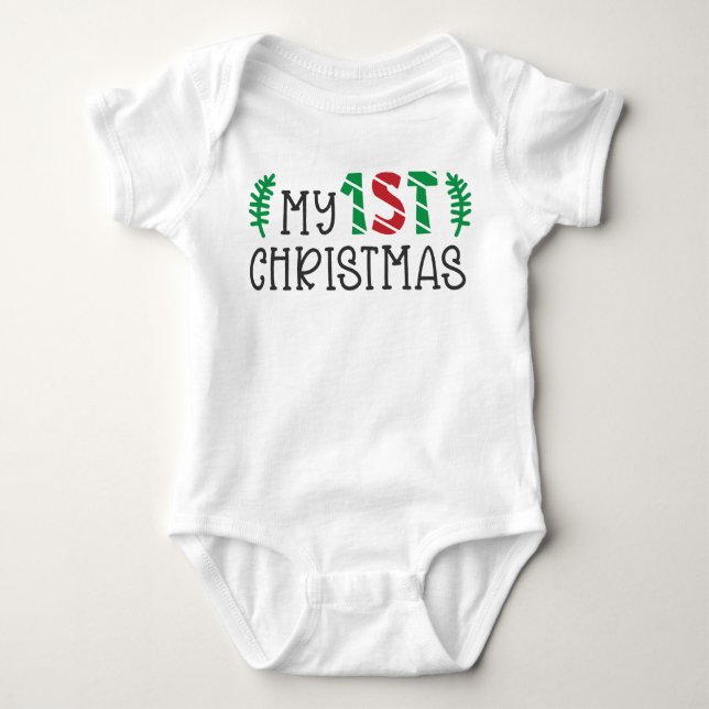 My First Christmas Baby Bodysuit (Front)