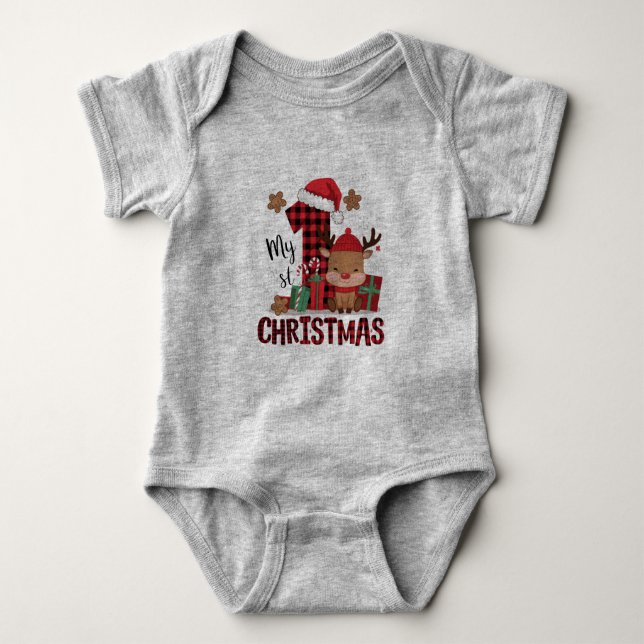 My First Christmas Baby Bodysuit (Front)