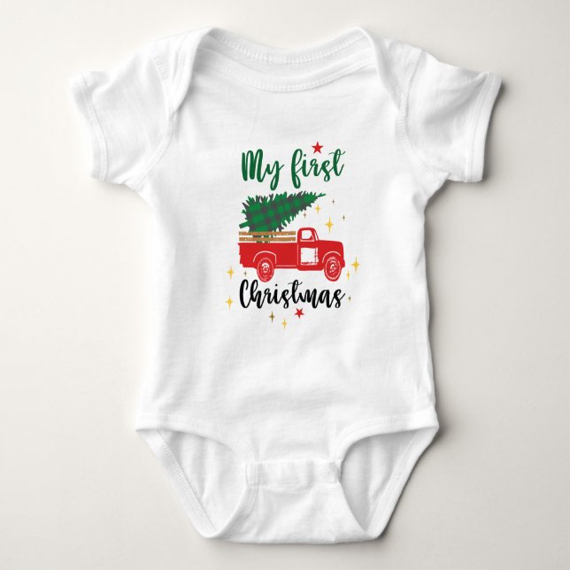 My First Christmas Baby Bodysuit (Front)