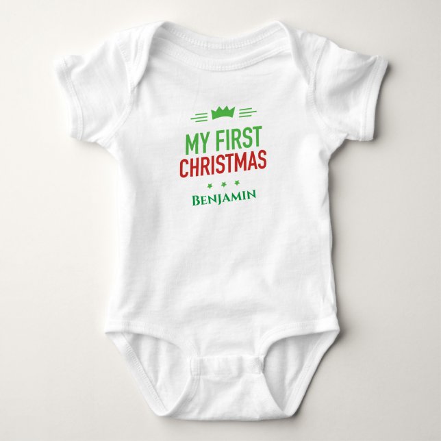 My First Christmas Baby Bodysuit (Front)