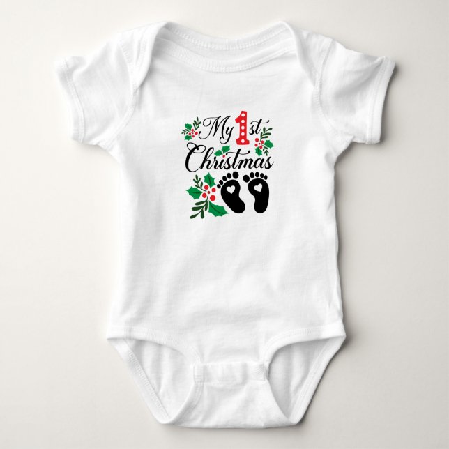 My First Christmas Baby Bodysuit (Front)