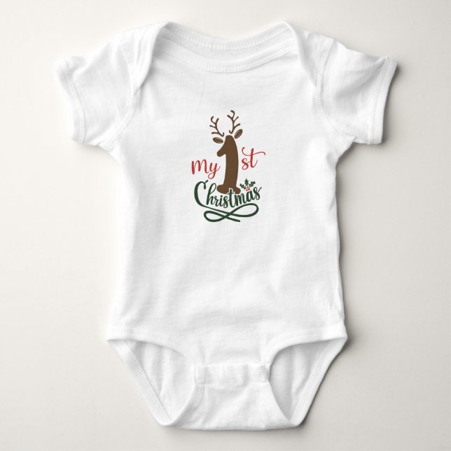 My First Christmas Baby Bodysuit (Front)