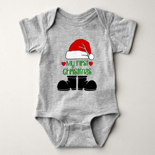 My First Christmas Baby Bodysuit (Front)