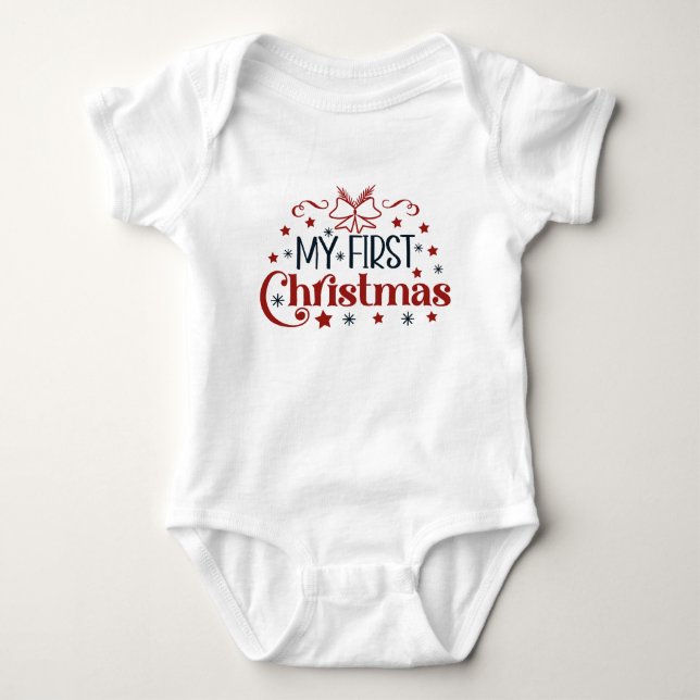 My First Christmas Baby Bodysuit (Front)