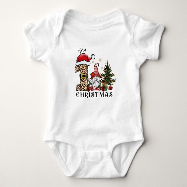 My First Christmas Baby Bodysuit (Front)