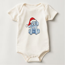 "My First Christmas" baby bodysuit with cute puppy