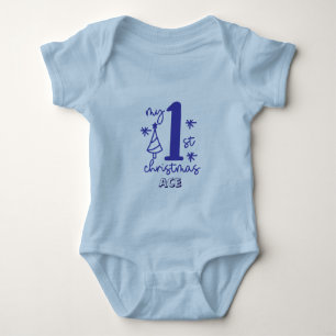 My First Christmas Baby Boy Baby Bodysuit