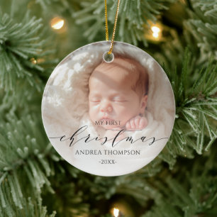 My first Christmas Baby Dual Photo Ceramic Tree Decoration