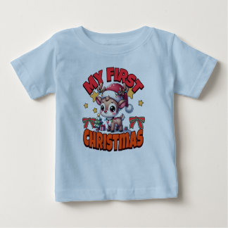 My First Christmas - Baby Fawn Delight Baby T-Shirt