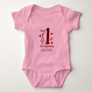 My First Christmas Baby Girl Bodysuit