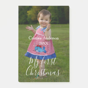 my first Christmas baby girl photo name year simpl Post-it Notes
