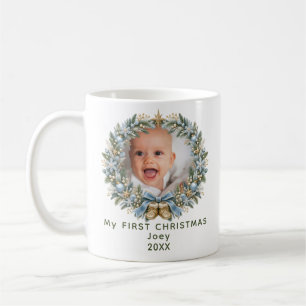 My First Christmas Baby Newborn Blue Snowflake Coffee Mug