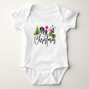my first christmas baby outfit baby bodysuit