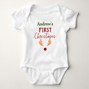 My First Christmas Baby Personalise Name  Bodysuit