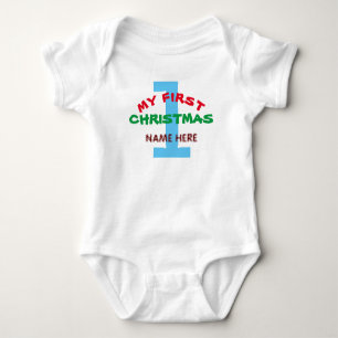 MY FIRST CHRISTMAS BABY PERSONALIZED GIFT BODYSUIT