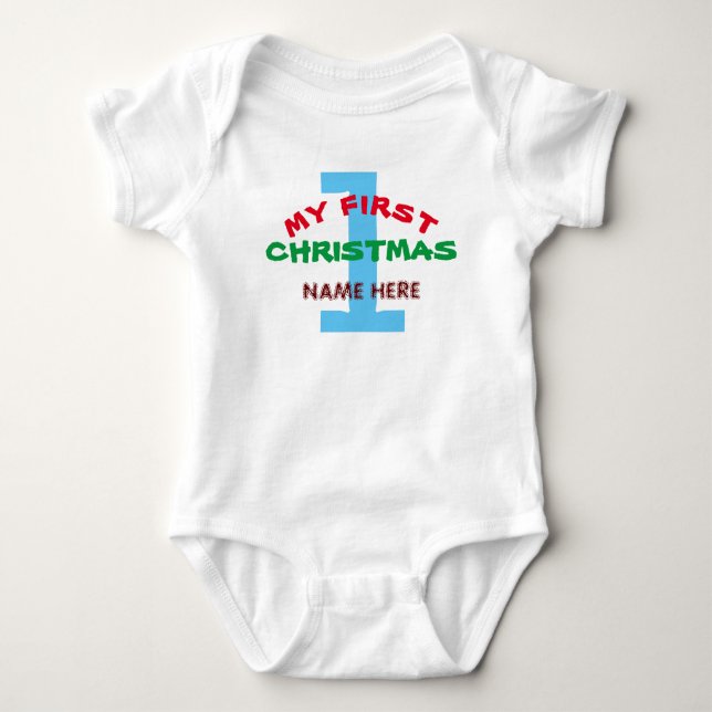 MY FIRST CHRISTMAS BABY PERSONALIZED GIFT BODYSUIT (Front)