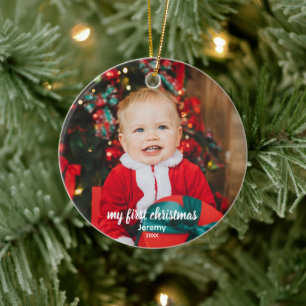 My First Christmas Baby Photo Ceramic Tree Decoration