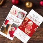 My First Christmas Baby Photo Collage Holiday Card<br><div class="desc">Cute Christmas baby photo with birth stats you can easily customise by clicking the "Personalise" button</div>