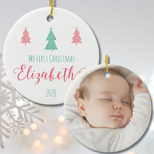 My First Christmas-Baby Photo & Name Ceramic Tree Decoration