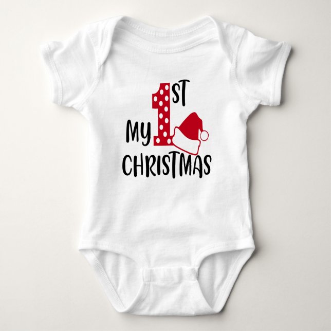 🎄My First Christmas Baby T-Shirt | Cute Holiday👶 Bodysuit (Front)