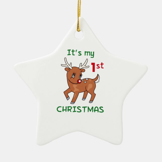 MY FIRST CHRISTMAS CERAMIC TREE DECORATION (Front)