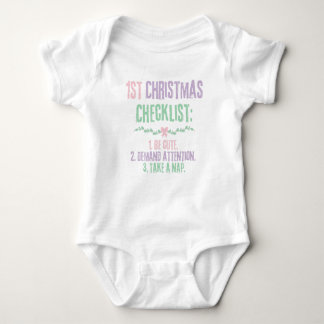 My First Christmas Checklist Baby Bodysuit