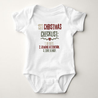 My First Christmas Checklist Baby Bodysuit