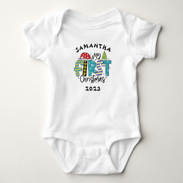 My first Christmas custom Baby Bodysuit (Front)