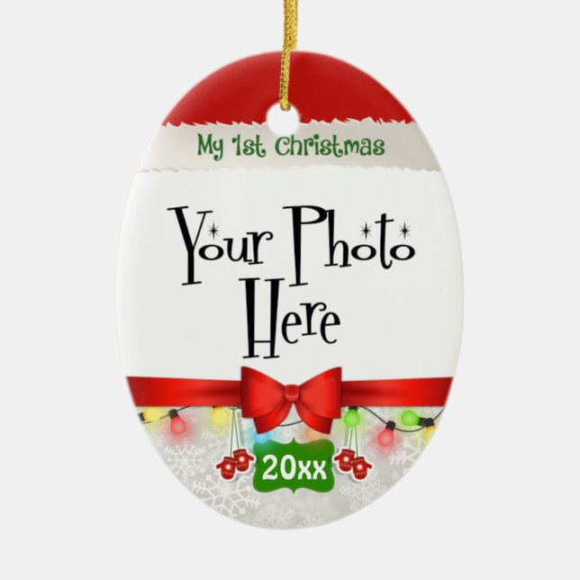 My First Christmas Custom Ceramic Tree Decoration (Front)