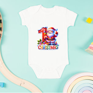 My First Christmas custom name family matching Baby Bodysuit