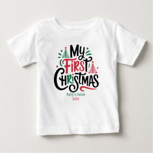 My first Christmas custom name year Baby T-Shirt